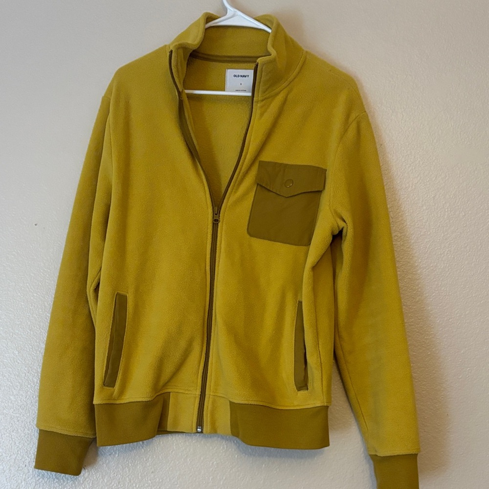 Men’s Old Navy Mustard Fleece Jacket - Size Small